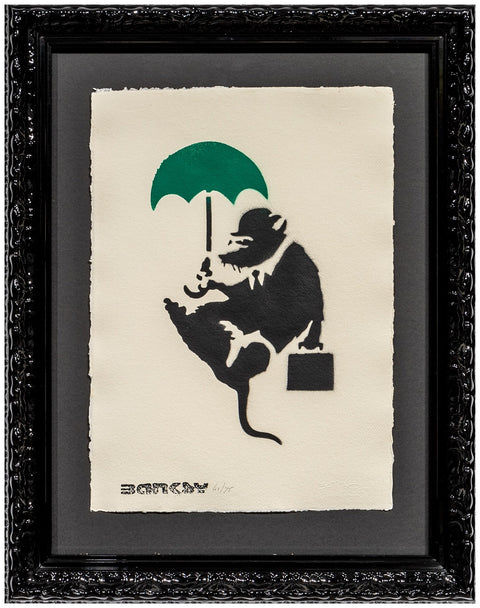 Banksy - Umbrella Rat (green) - Special Edition