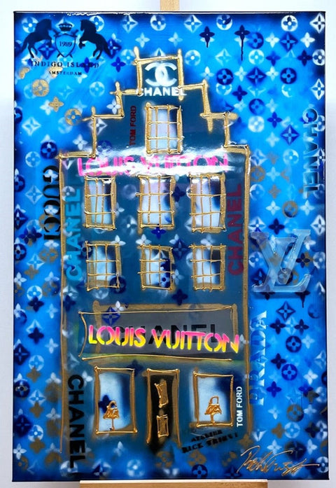 Rick Triest - Metropolitan- Amsterdam Luxury POP ART LV shop -3D - Blauw